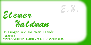 elemer waldman business card